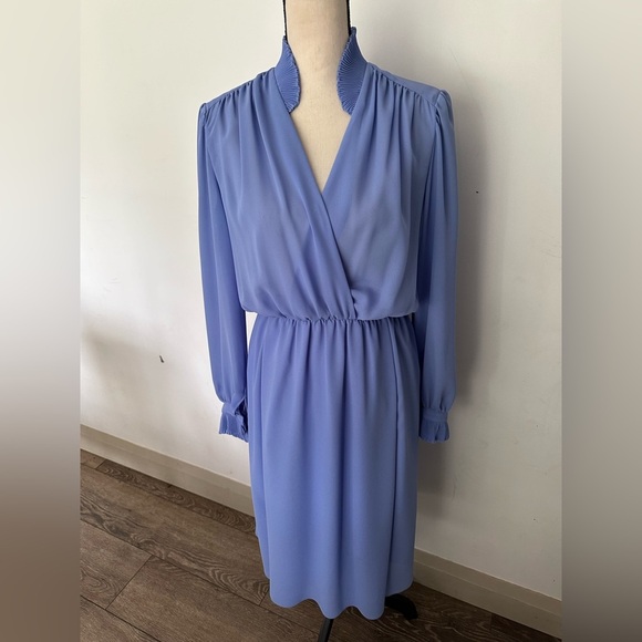 Pierre de Roche Toronto Paris Periwinkle Vintage Dress Mint Condition SZ 12 (44) - Picture 1 of 6